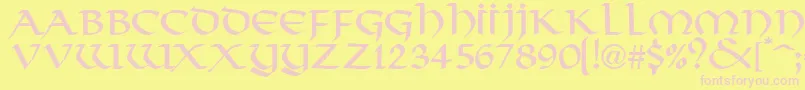 ValhallaNormal Font – Pink Fonts on Yellow Background