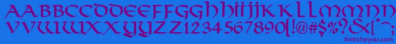 ValhallaNormal Font – Purple Fonts on Blue Background