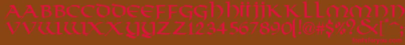 ValhallaNormal Font – Red Fonts on Brown Background