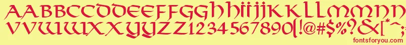 ValhallaNormal Font – Red Fonts on Yellow Background