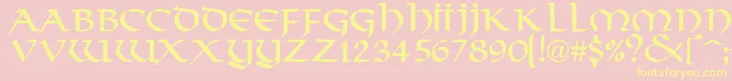 ValhallaNormal Font – Yellow Fonts on Pink Background