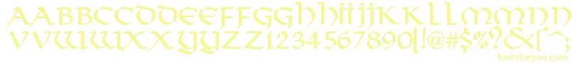ValhallaNormal Font – Yellow Fonts on White Background