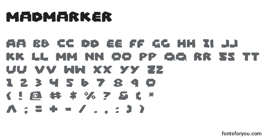Schriftart MadMarker – Alphabet, Zahlen, spezielle Symbole
