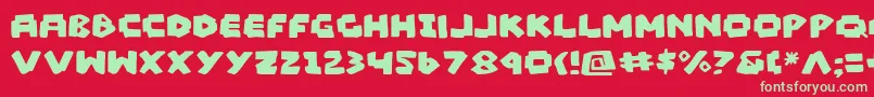 フォントMadMarker – 赤い背景に緑の文字
