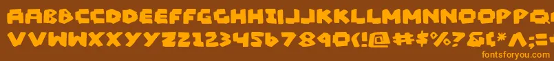 MadMarkerフォントについての詳細 フォントMadMarker – オレンジ色の文字が茶色の背景にあります。
