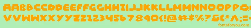MadMarkerフォントについての詳細 フォントMadMarker – オレンジの文字が緑の背景にあります。