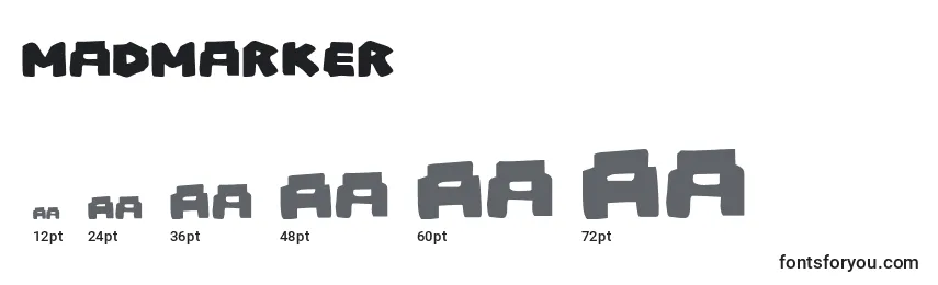 MadMarker Font Sizes