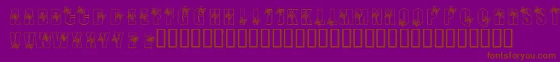 KrButterfly3-Schriftart – Braune Schriften auf violettem Hintergrund