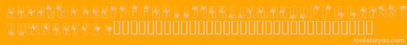 KrButterfly3 Font – Pink Fonts on Orange Background