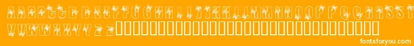 KrButterfly3 Font – White Fonts on Orange Background