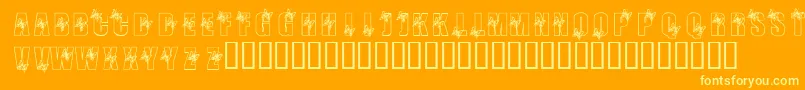 KrButterfly3 Font – Yellow Fonts on Orange Background
