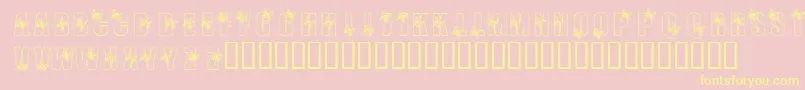 KrButterfly3 Font – Yellow Fonts on Pink Background