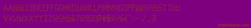 Brokencyborgcond-Schriftart – Braune Schriften auf violettem Hintergrund