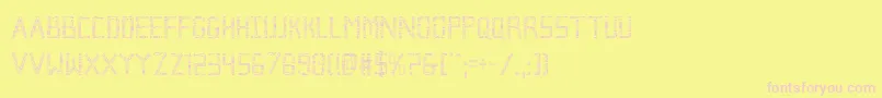 Czcionka Brokencyborgcond – różowe czcionki na żółtym tle