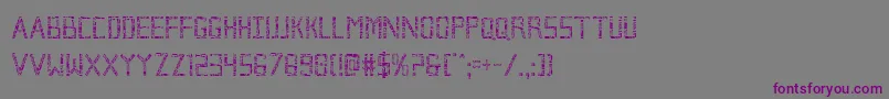 フォントBrokencyborgcond – 紫色のフォント、灰色の背景