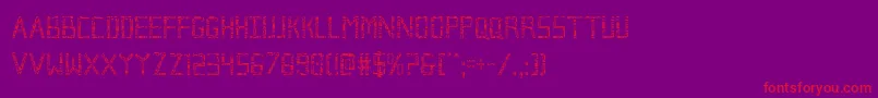 Brokencyborgcond-fontti – punaiset fontit violetilla taustalla