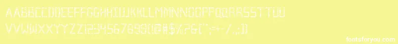 Brokencyborgcond Font – White Fonts on Yellow Background