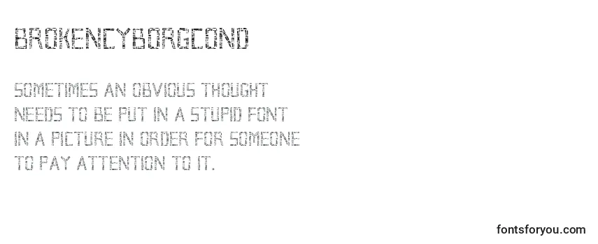 Review of the Brokencyborgcond Font