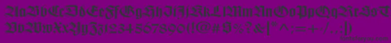 フォントWilhelmklingsporgotischWd – 紫の背景に黒い文字