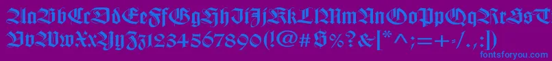 WilhelmklingsporgotischWd Font – Blue Fonts on Purple Background