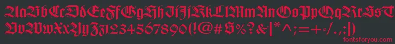 WilhelmklingsporgotischWd Font – Red Fonts on Black Background