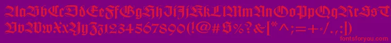 WilhelmklingsporgotischWd Font – Red Fonts on Purple Background