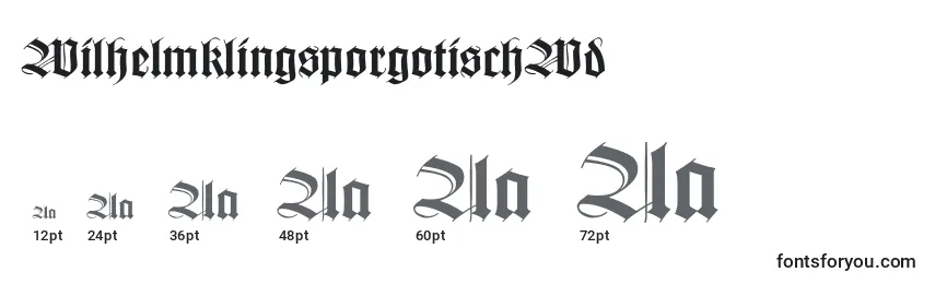 Размеры шрифта WilhelmklingsporgotischWd
