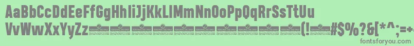 HeadingProHeavyTrial Font – Gray Fonts on Green Background