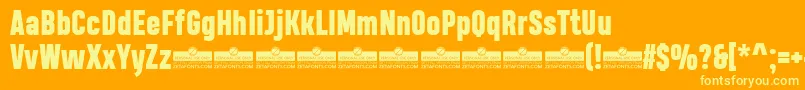 HeadingProHeavyTrial Font – Yellow Fonts on Orange Background