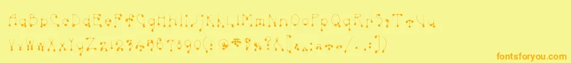 Skinnydrip Font – Orange Fonts on Yellow Background