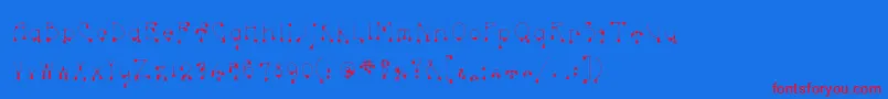Czcionka Skinnydrip – czerwone czcionki na niebieskim tle