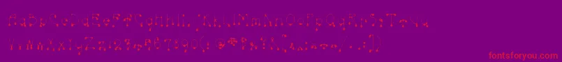 Skinnydrip-Schriftart – Rote Schriften auf violettem Hintergrund