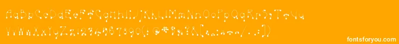 Skinnydrip-Schriftart – Weiße Schriften auf orangefarbenem Hintergrund