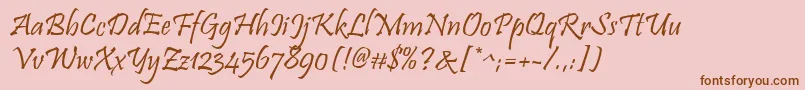 Pristina Font – Brown Fonts on Pink Background