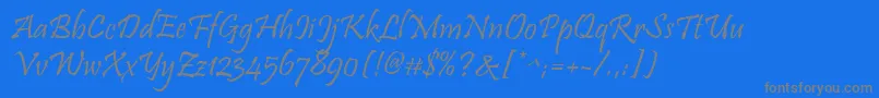 フォントPristina – 青い背景に灰色の文字