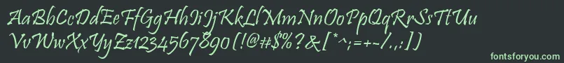 フォントPristina – 黒い背景に緑の文字