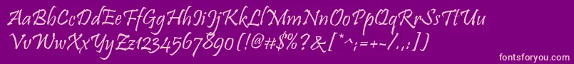 Pristina-Schriftart – Rosa Schriften auf violettem Hintergrund
