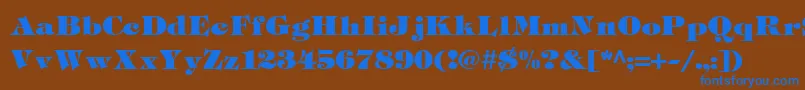 Czcionka TiffHeavyukraineLight – niebieskie czcionki na brązowym tle