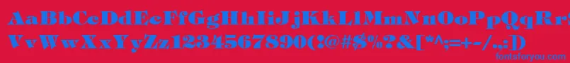 TiffHeavyukraineLight Font – Blue Fonts on Red Background