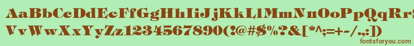 TiffHeavyukraineLight Font – Brown Fonts on Green Background