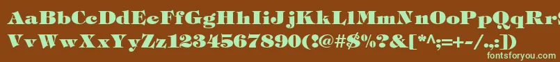 TiffHeavyukraineLight Font – Green Fonts on Brown Background