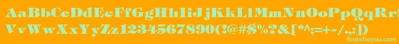 TiffHeavyukraineLight Font – Green Fonts on Orange Background