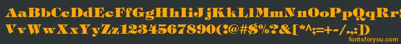 TiffHeavyukraineLight Font – Orange Fonts on Black Background