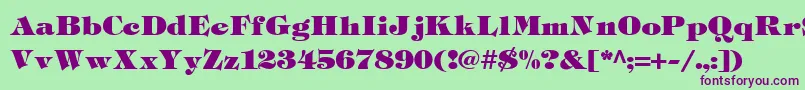 TiffHeavyukraineLight Font – Purple Fonts on Green Background