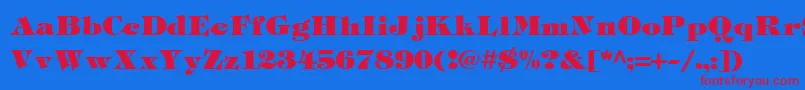 フォントTiffHeavyukraineLight – 赤い文字の青い背景