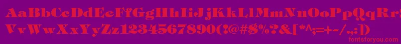 TiffHeavyukraineLight Font – Red Fonts on Purple Background