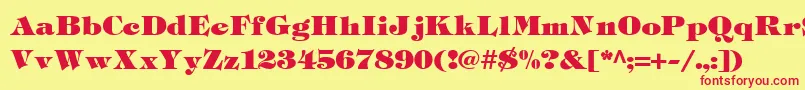 TiffHeavyukraineLight Font – Red Fonts on Yellow Background