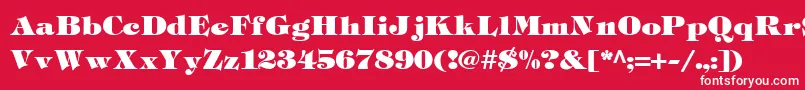 TiffHeavyukraineLight Font – White Fonts on Red Background