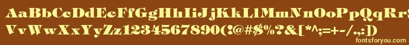 TiffHeavyukraineLight Font – Yellow Fonts on Brown Background