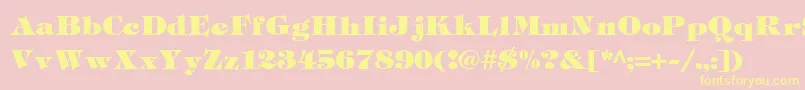 TiffHeavyukraineLight Font – Yellow Fonts on Pink Background